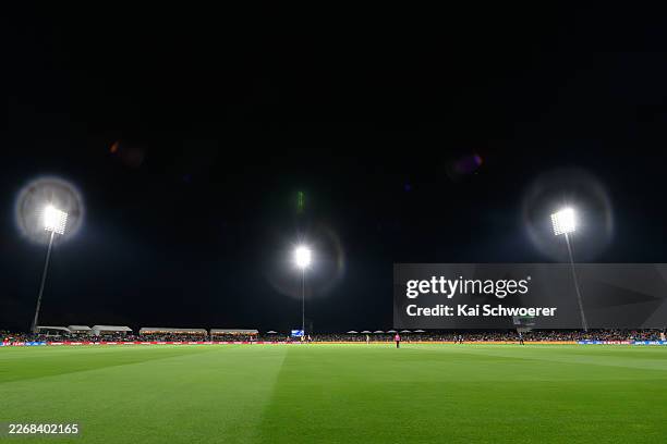 General view of Hagley Oval during game five in the Men's T20 International series between New Zealand and South Africa at Hagley Oval on March 25,...