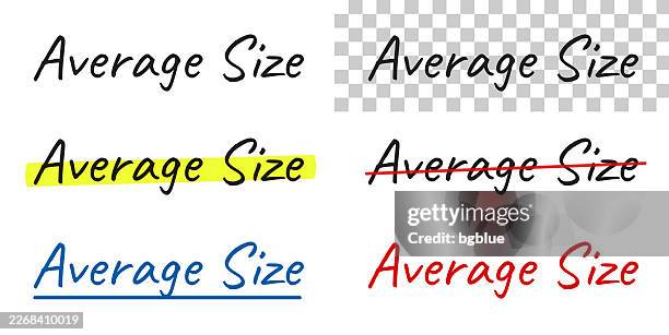 average size - handwritten text, highlighted, crossed out, underlined on blank background - average stock illustrations