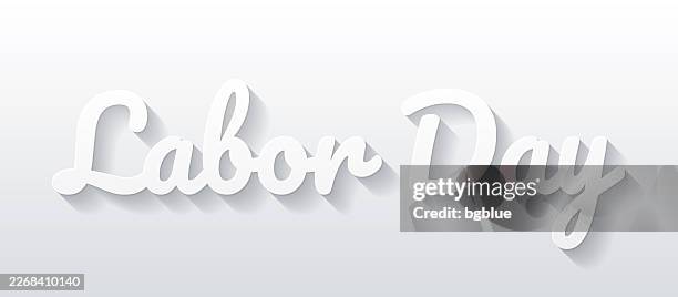 labor day - flat design with paper cut effect on blank background - labour day stock illustrations