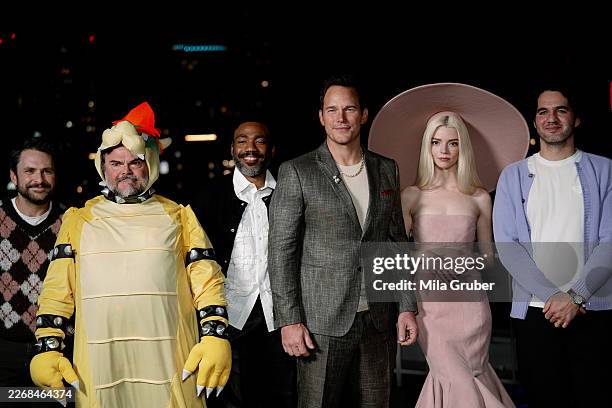 Charlie Day, Jack Black, Donald Glover, Chris Pratt, Anya Taylor-Joy, Benny Safdie attend the "Super Mario Galaxy" Tokyo Photocall on March 26, 2026...