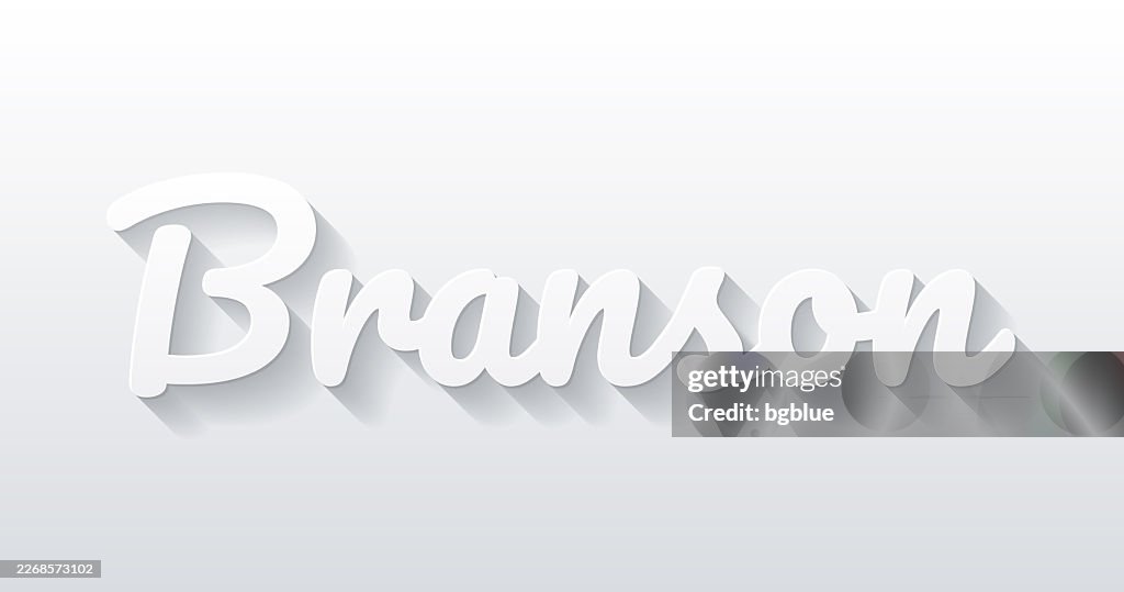 Branson - Flat Design with paper cut effect on blank background
