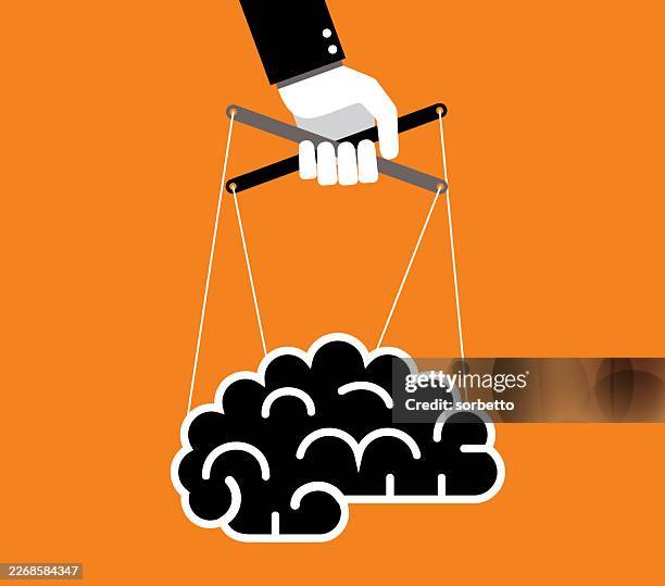 control - human brain - wellbeing work stock illustrations
