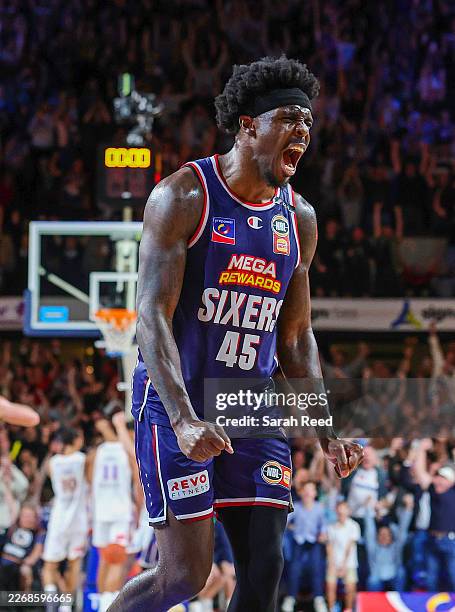 Zylan Cheatham of the 36ers after the win during game two of the NBL Grand Final series between Sydney Kings and Adelaide 36ers at Adelaide...