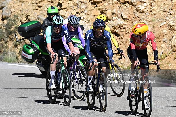 Antoine L'Hote of France and Team Decathlon CMA CGM, Felix Engelhardt of Germany and Team Jayco AlUla, David Gonzalez of Spain and Team Pinarello...