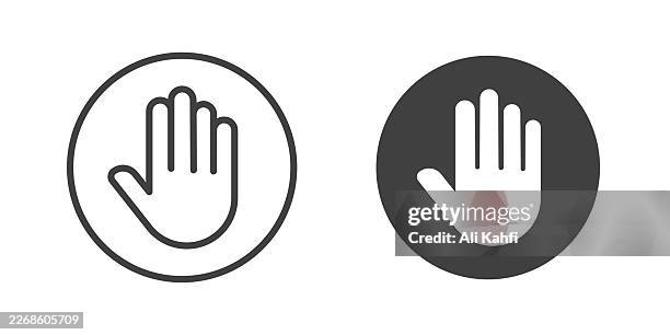 stop thin line and glyph solid icon. editable stroke and perfect pixel isolated on transparent background - occlusion stock illustrations