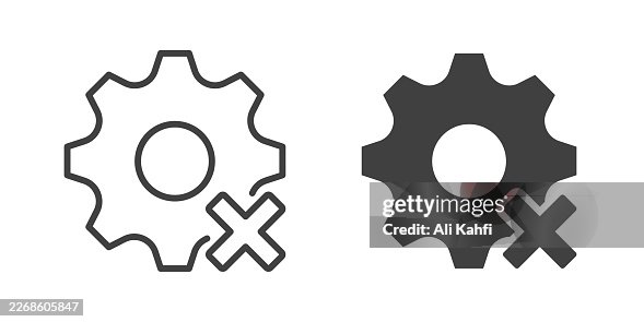 System Error thin line and glyph solid icon. Editable stroke and perfect pixel isolated on transparent background System Error thin line and glyph solid icon. Editable stroke and perfect pixel isolated on transparent background