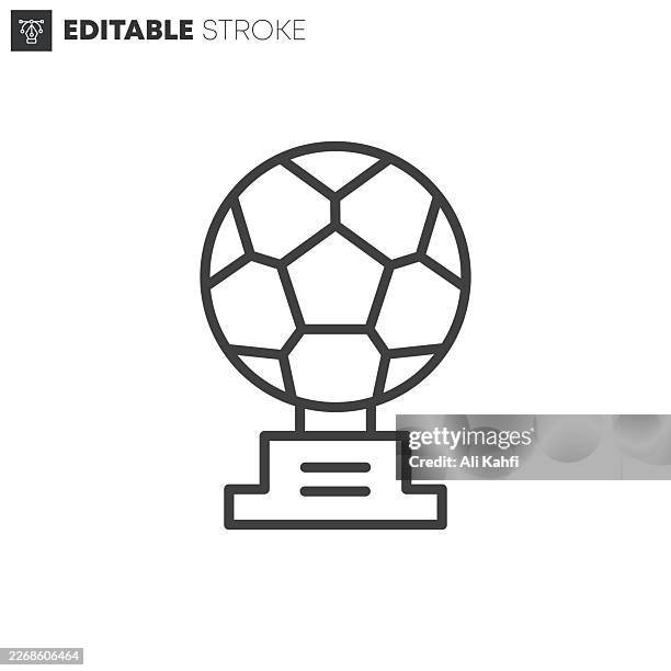 soccer trophy thin line icons collection. editable stroke. vector illustration. - complete package concept stock illustrations