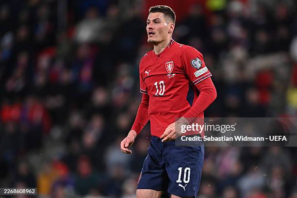 Patrik Schick of Czechia looks on during the FIFA World Cup 2026 European Qualifiers KO play-offs match between Czechia and Republic of Ireland at...