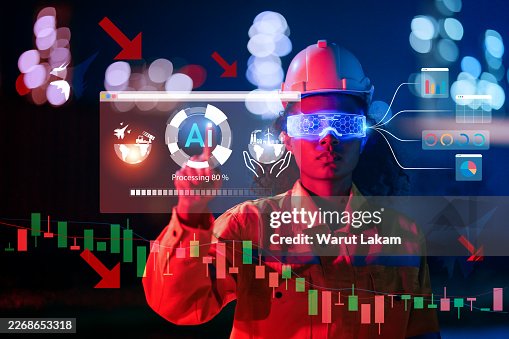 Engineer Using AI Interface Night Refinery Crisis Strategy Engineer Using AI Interface Night Refinery Crisis Strategy
