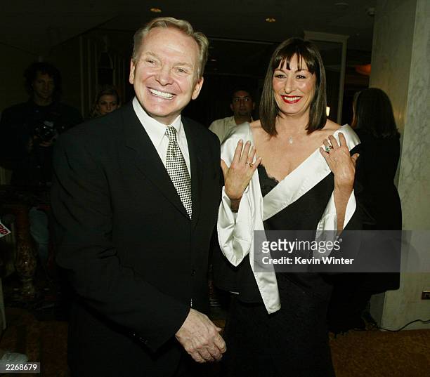 Designer Bob Mackie and actress Anjelica Huston arrive for the 5th Annual Costume Designers Guild Awards at the Beverly Wilshire Hotel on March 16,...