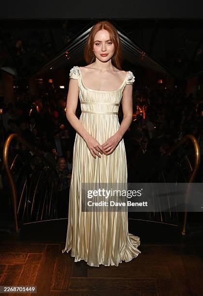 Sadie Sink attends the press night after party for "Romeo & Juliet" at Quaglino's on March 31, 2026 in London, England.
