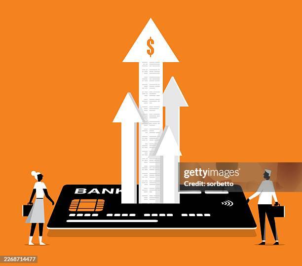 rising commodity prices - credit card - commercial activity stock illustrations