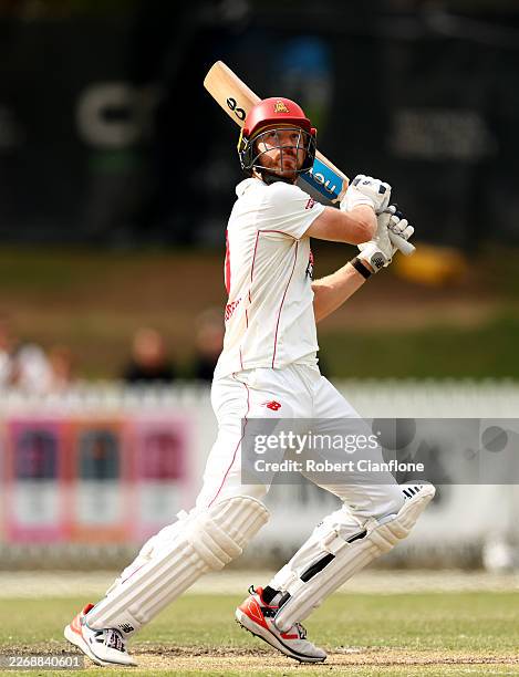 Nathan McAndrew of South Australia bats during day four of the Sheffield Shield match between Victoria and South Australia at CitiPower Centre, on...