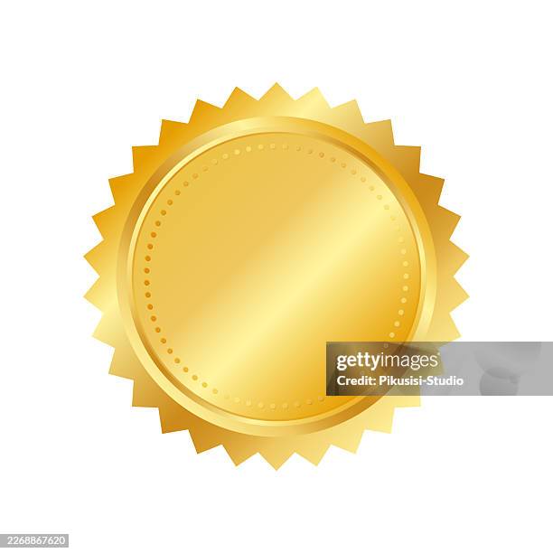 gold seal badge isolated on white background - goldenseal stock illustrations