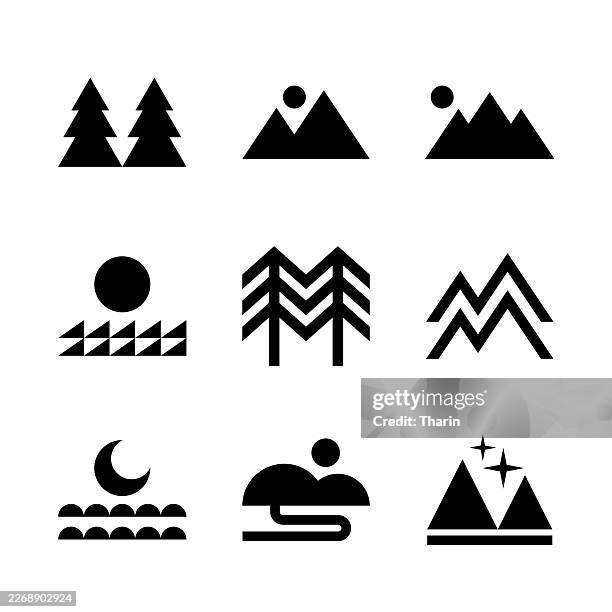 outdoor concept icon set - explore forest stock illustrations