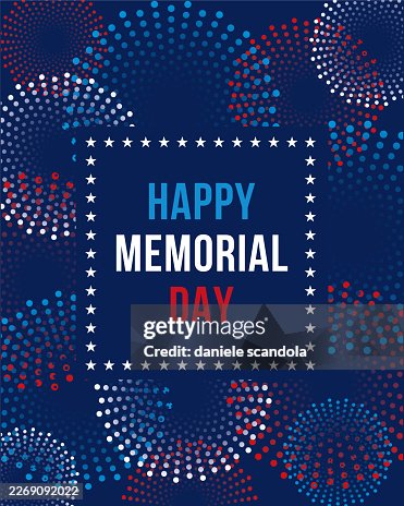 Memorial Day card or background with fireworks. Memorial Day card or background with fireworks.