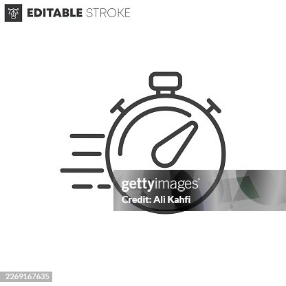 Fast Timer thin line icons collection. Editable stroke. Vector illustration. Fast Timer thin line icons collection. Editable stroke. Vector illustration.