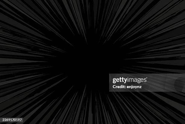 black radial comic burst abstract background - galaxies collide stock illustrations