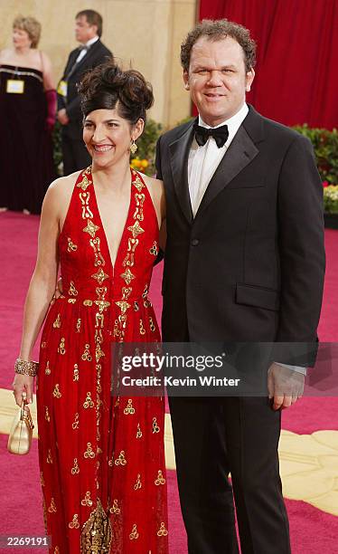 Actor John C. Reilly and wife Alison Dickey attend the 75th Annual Academy Awards at the Kodak Theater on March 23, 2003 in Hollywood, California.