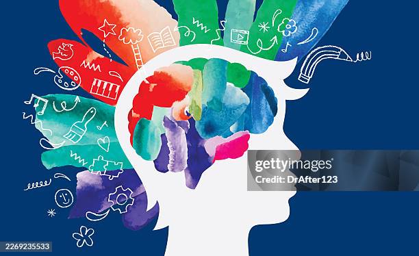where creativity begins - train side view stock illustrations