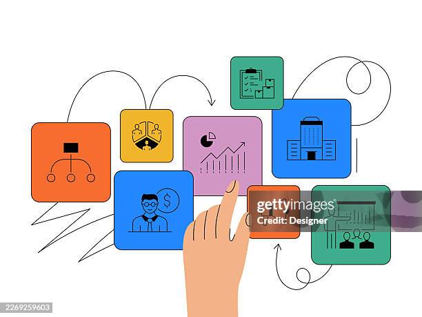 company structure related vector illustration. management, business, teamwork, corporate, team, leadership, hierarchy - information resources stock illustrations