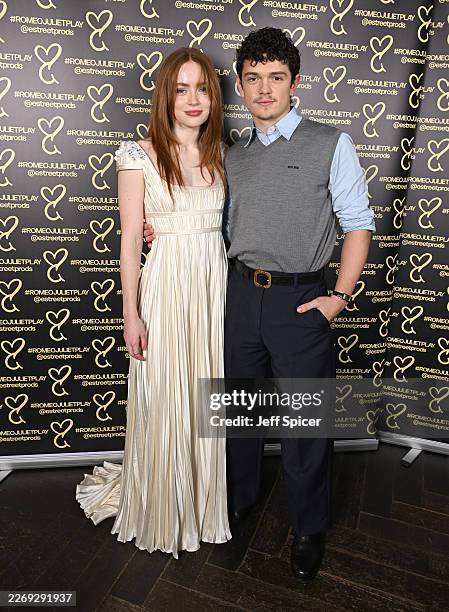 Sadie Sink and Noah Jupe attend the "Romeo & Juliet" West End Opening Night Party at Quaglino's on March 31, 2026 in London, England.