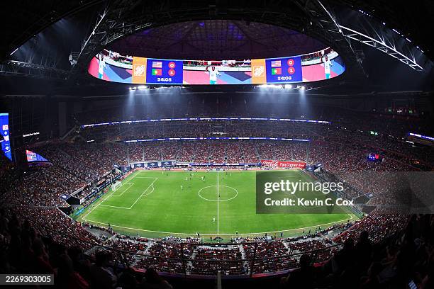 General view inside the stadium during the international friendly match between United States and Portugal at Mercedes-Benz Stadium on March 31, 2026...