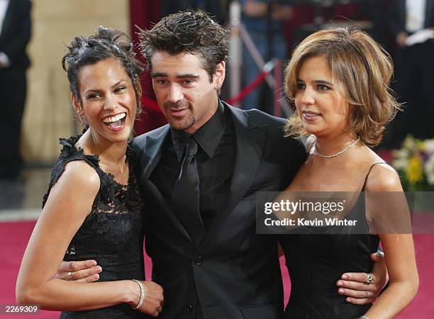 Model Kim Bordenave, Colin Farrell and his sister Claudine attend the 75th Annual Academy Awards at the Kodak Theater on March 23, 2003 in Hollywood,...