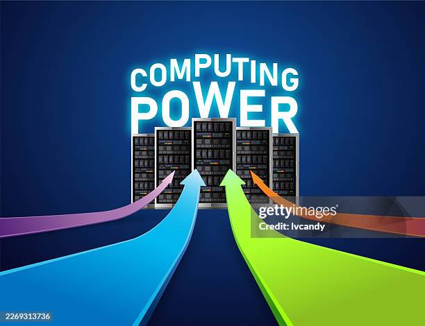 focuses on computing power - integrated solutions stock illustrations