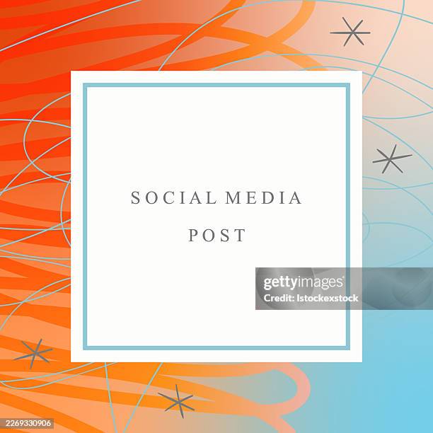 social media post design with abstract background - content writing stock illustrations