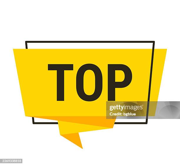 top - yellow speech bubble on white background - epic view stock illustrations