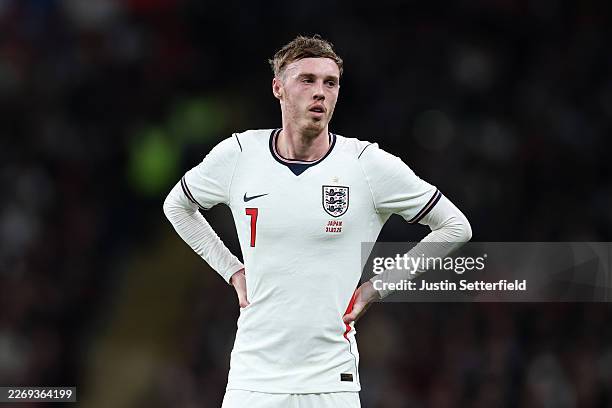 Cole Palmer of England during the international friendly match between England and Japan at Wembley Stadium on March 31, 2026 in London, England.