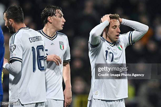Davide Frattesi of Italy react with disappointment during the FIFA World Cup 2026 European Qualifiers KO play-offs match between Bosnia & Herzegovina...
