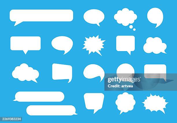 speech bubble icons set - rough hands stock illustrations