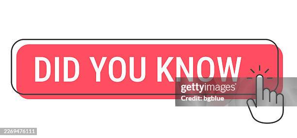did you know - click button with hand cursor on white background - did you know? stock illustrations