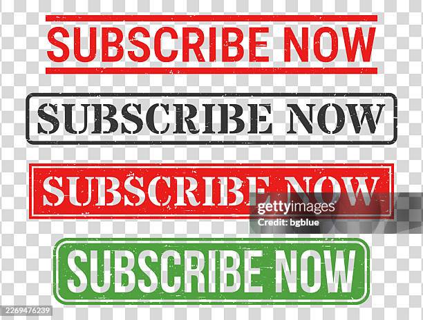 subscribe now - rubber stamp set on blank background - subscribe now stock illustrations
