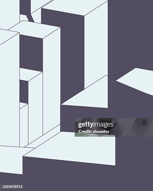 abstract outline 3d geometric architecture structure pattern abstract background - building wireframe stock illustrations
