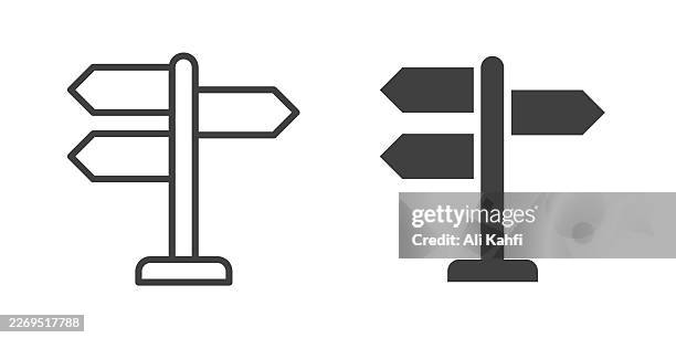 direction thin line and glyph solid icon. editable stroke and perfect pixel isolated on transparent background - program guidelines icon stock illustrations