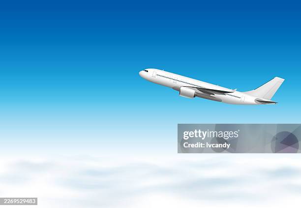 airplane - above clouds stock illustrations