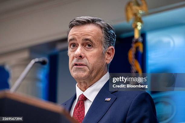 John Ratcliffe, director of the Central Intelligence Agency , during a news conference in the James S. Brady Press Briefing Room of the White House...