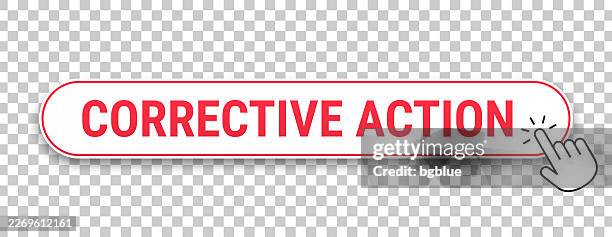 corrective action - 3d click web button with hand cursor on blank background - concealer stock illustrations
