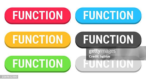 function - colorful 3d click web buttons on blank background - mathematical function stock illustrations