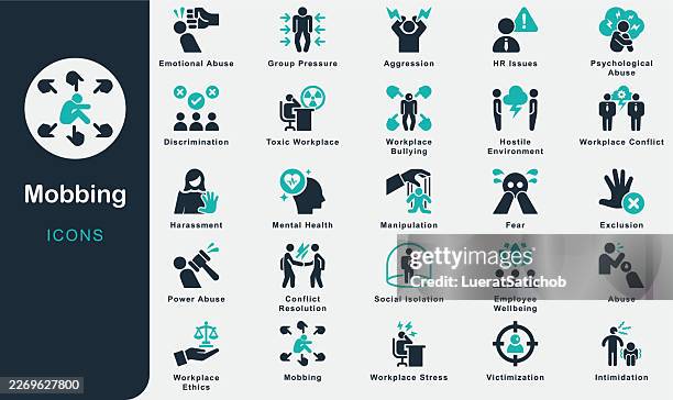 illustrations, cliparts, dessins animés et icônes de fouiller une collection solide d’icônes. incluant l’employé, le harcèlement, le harcèlement, l’intimidation, l’agressivité, les abus, la manipulation, l’exclusion, la pression de groupe, le milieu de travail toxique, les abus psychologiques, - menace et harcèlement