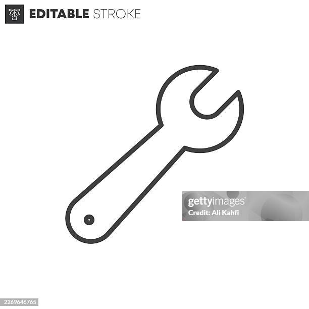 wrench thin line icons collection. editable stroke. vector illustration. - toggle switch stock illustrations
