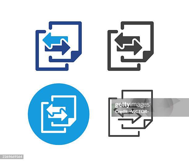 documents and connection - illustration icons - exchanging stock illustrations