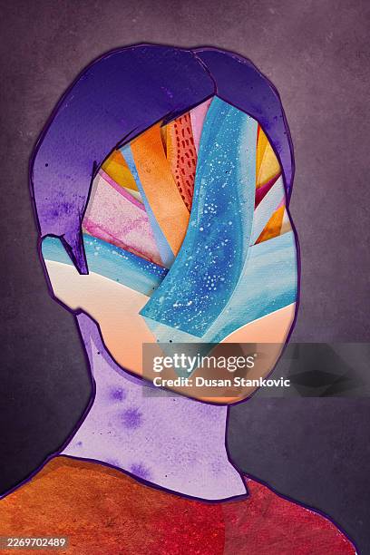 algorithmic nature concept art - face reflection water stock illustrations