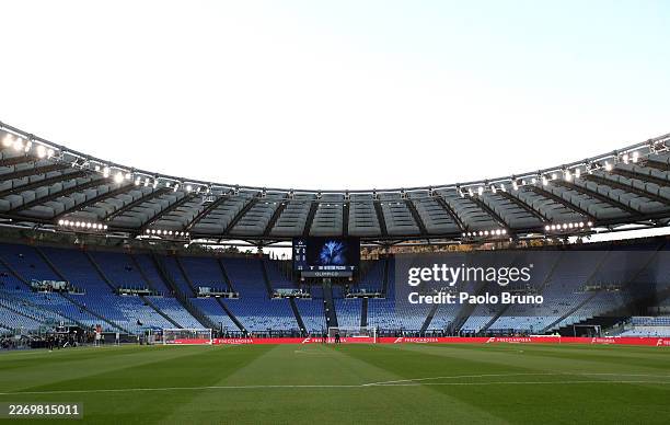 General view inside the stadium prior to the Serie A match between SS Lazio and Parma Calcio 1913 at Stadio Olimpico on April 04, 2026 in Rome, Italy.