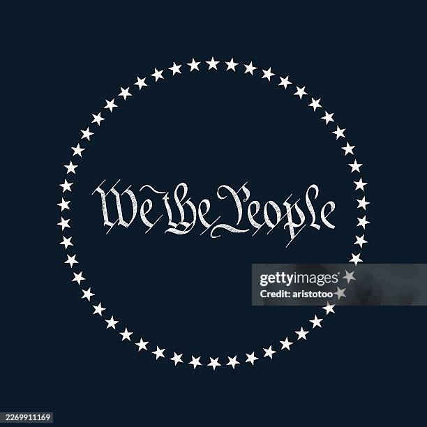usa stars. blau, mit text, wir das volk. - verfassung stock-grafiken, -clipart, -cartoons und -symbole