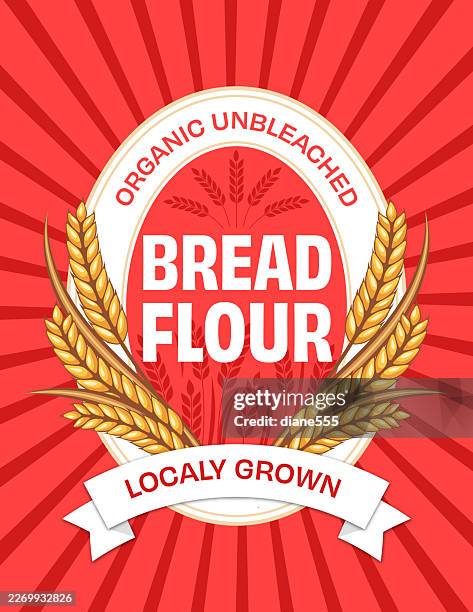 organic wheat bread flour label template - nutrition label stock illustrations