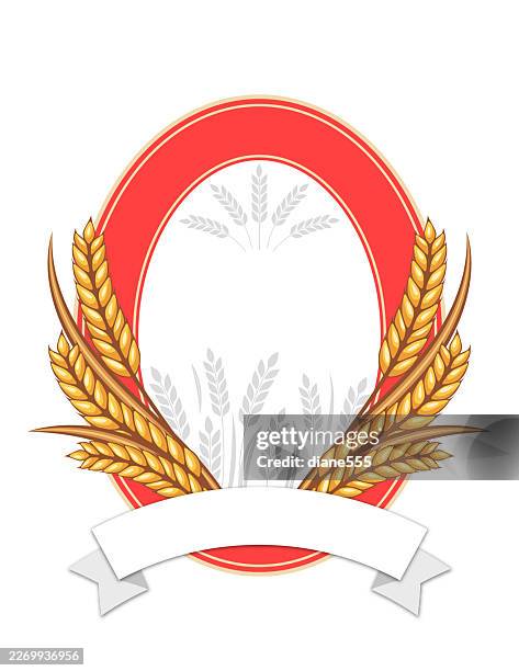 agriculture wheat frame label on a transparent background - bread packaging stock illustrations